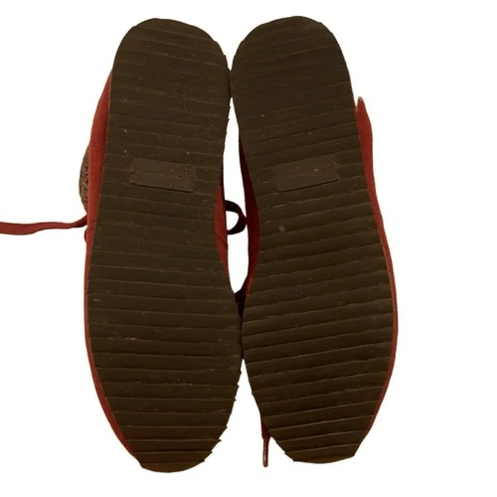 ISAAC MIZRAHI LIVE DESSYE Boot Burgundy Suede Tweed High Top Lace Up Shoes 8.5‎